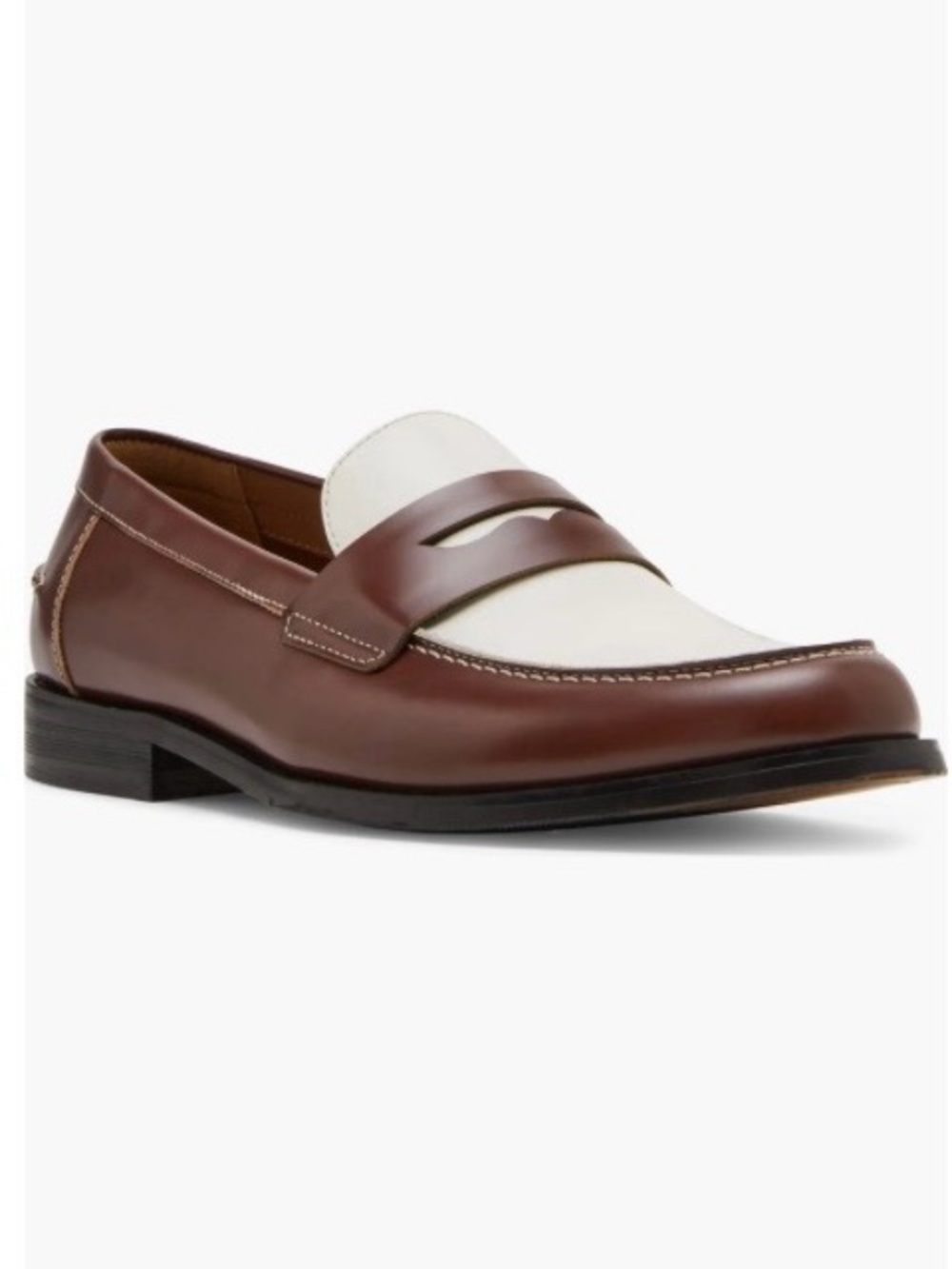 Steve Madden Brown And White Two-Tone Penny Loafers Size 9.5